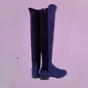 Stuart Weitzman Nice Blue suede over the knee boot